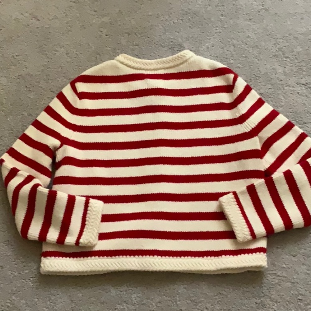 Massimo Dutti Red Striped Knit Cardigan Jacket with Buttons XS - Picture 5 of 6